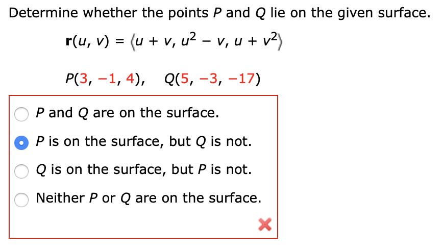 Solved Determine Whether The Points P And Q Lie On The Gi Chegg Com