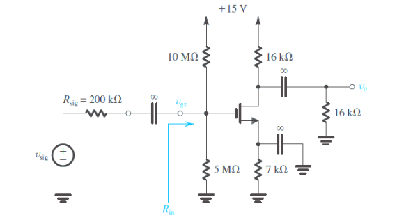 Given an amplifier circuit with discrete MOSFET | Chegg.com