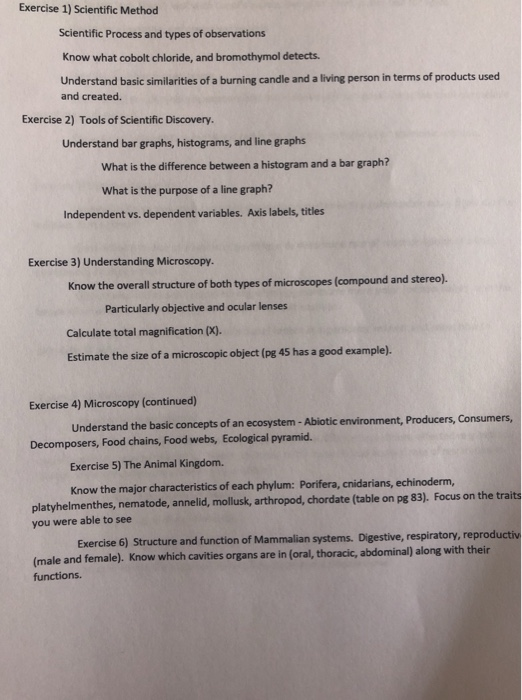 Solved Exercise 1) Scientific Method Scientific Process and | Chegg.com
