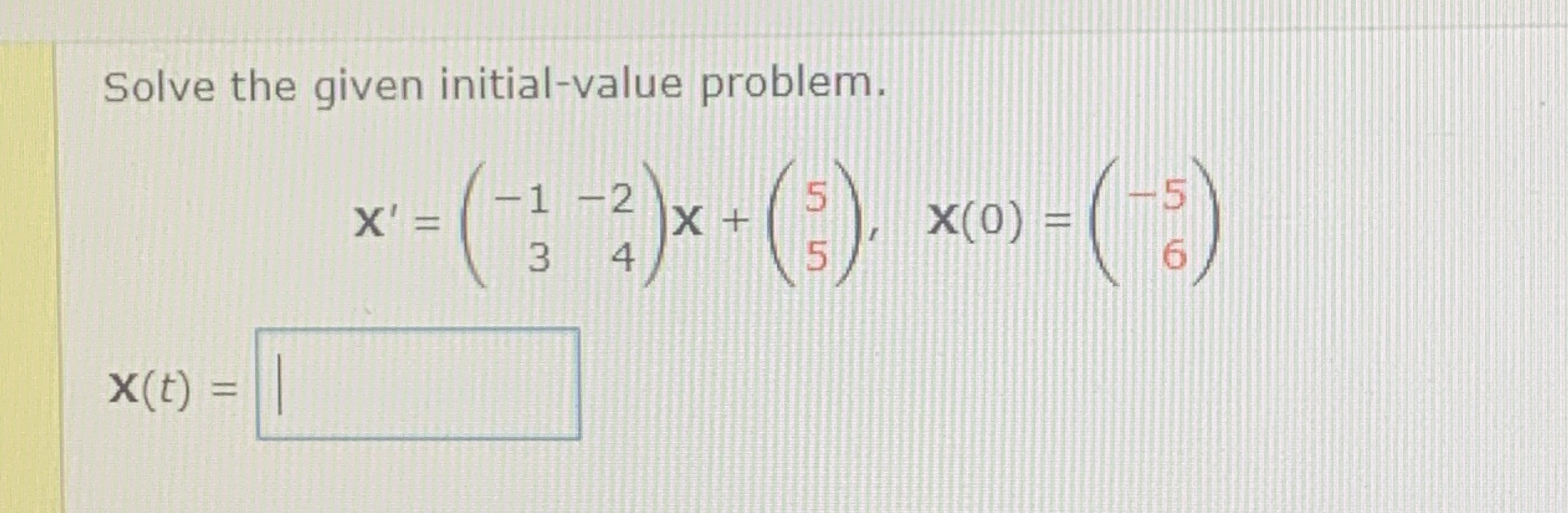Solved Please solve the given initial-value problem The | Chegg.com