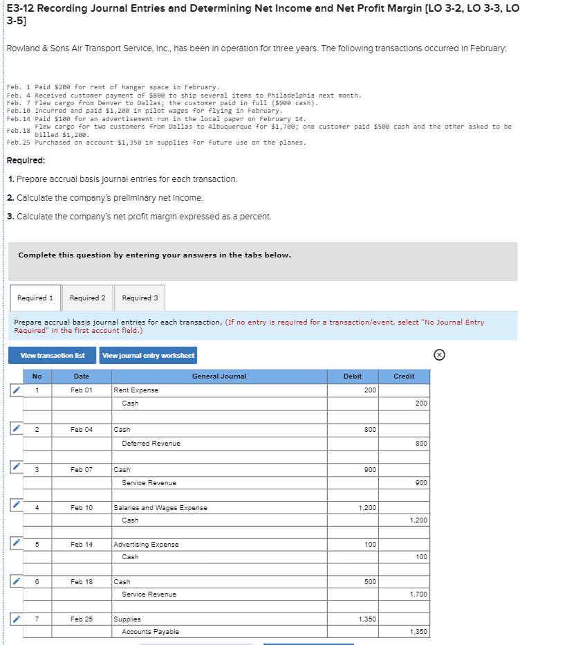 Solved E3-12 Recording Journal Entries and Determining Net | Chegg.com