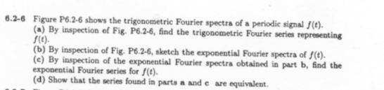 Solved .2-6 Figure P6.2-6 Shows The Trigonometric Fourier | Chegg.com