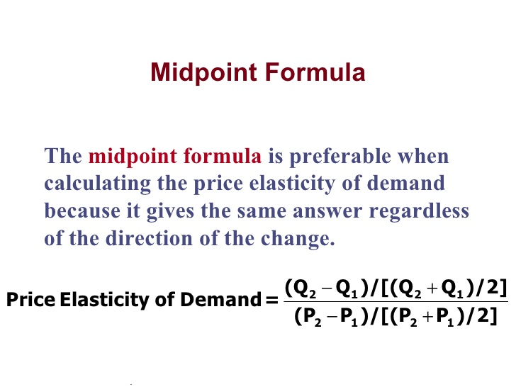 Elasticity Of Demand Midpoint Formula