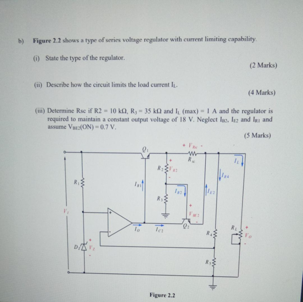 Solved Question 2 Soalan 21 A) The Series Voltage Regulator | Chegg.com