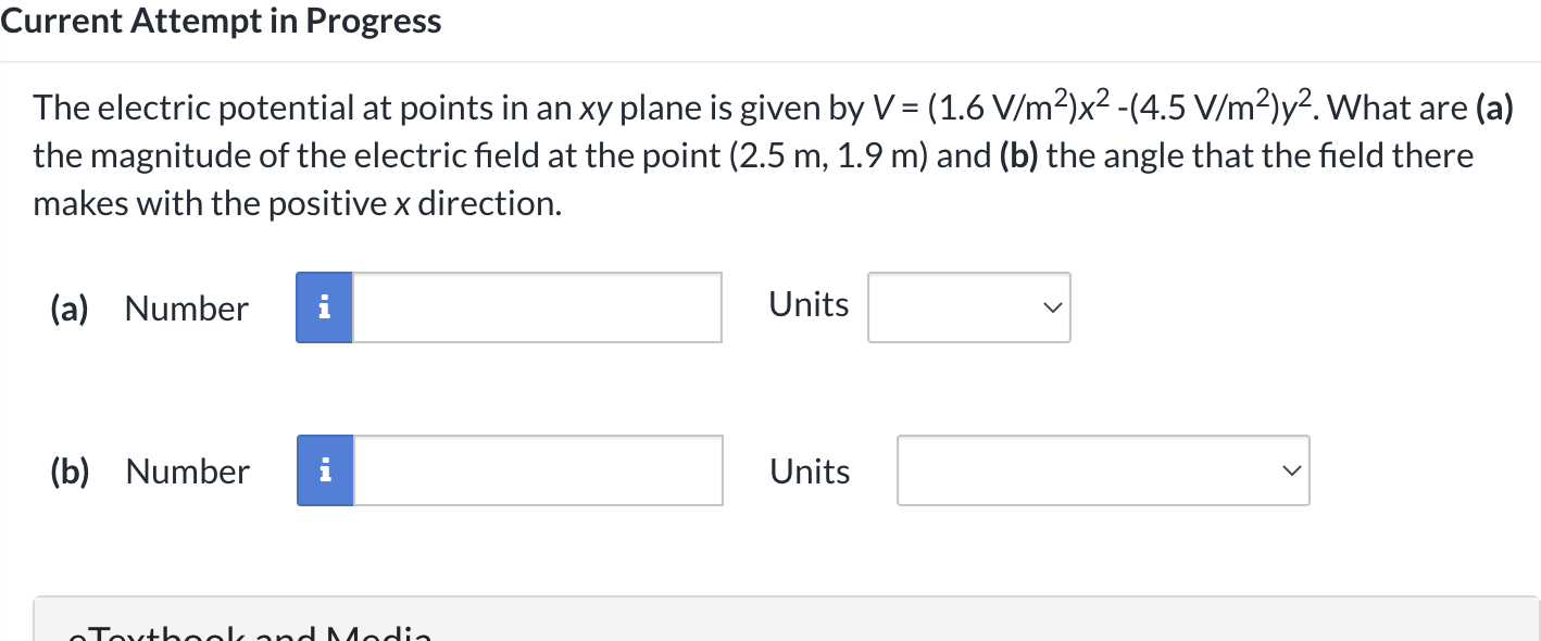 Solved The electric potential at points in an xy plane is | Chegg.com