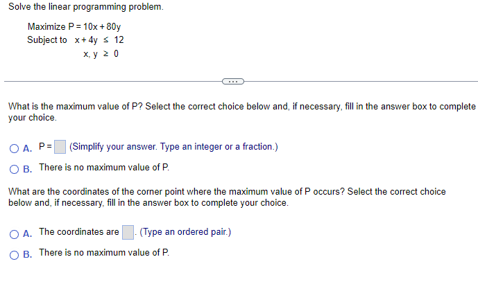 Solved Solve the linear programming problem. ﻿Maximize | Chegg.com