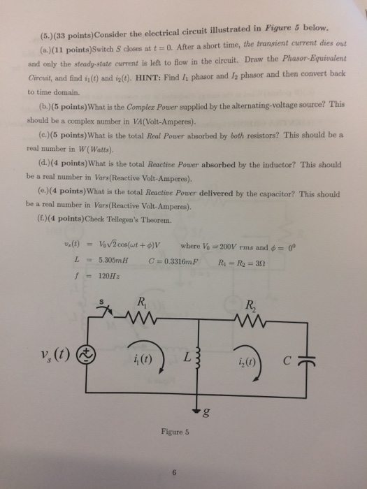 Solved Consider the electrical circuit illustrated in Figure | Chegg.com