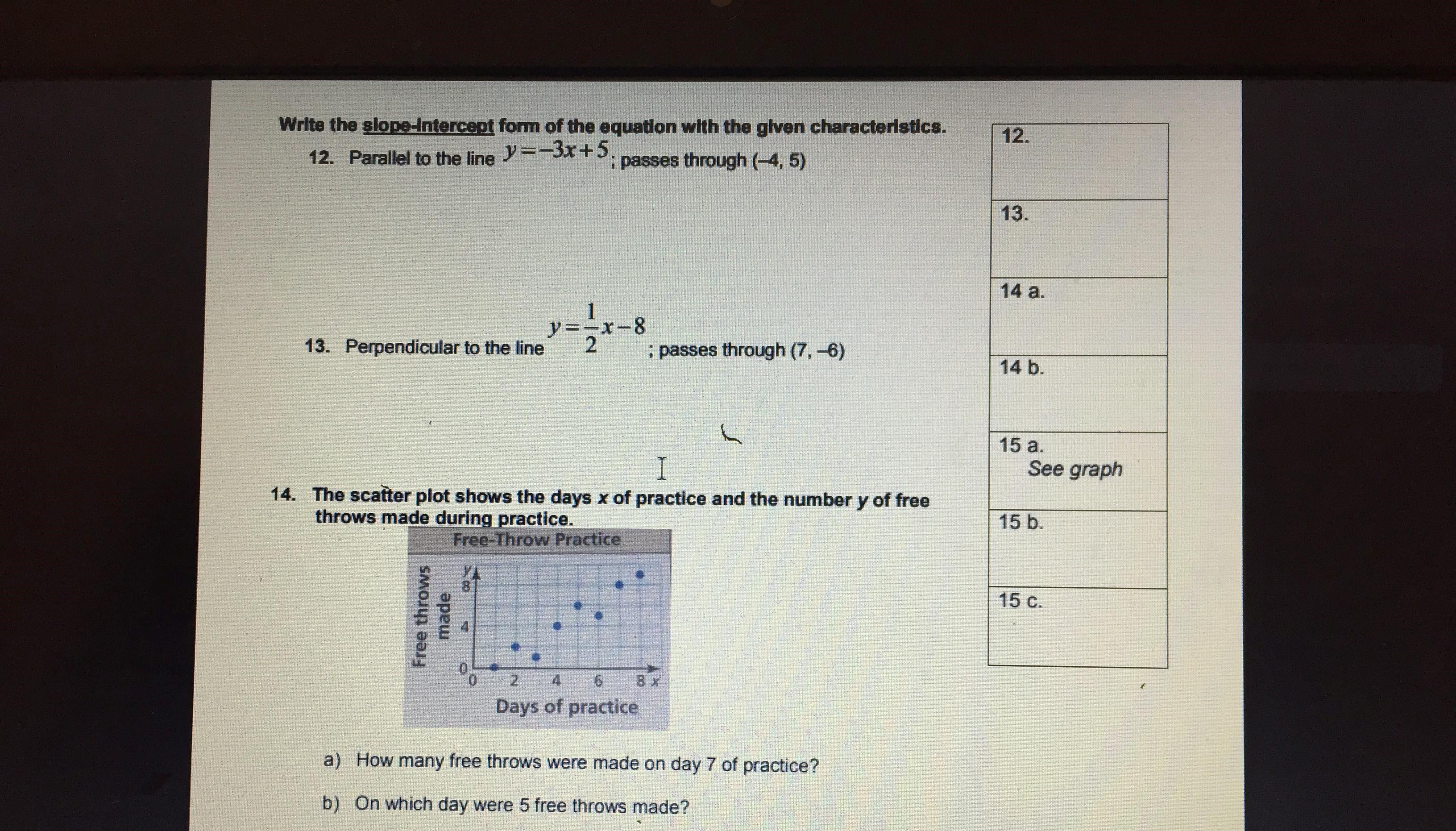 Solved Write the slope-Intercept form of the equation with  Chegg.com