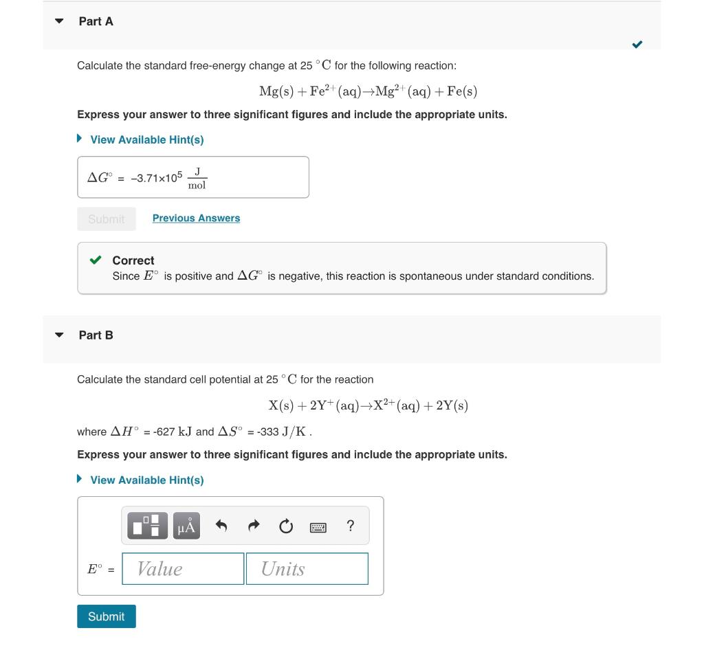 Solved Calculate the standard free-energy change at 25∘C for | Chegg.com