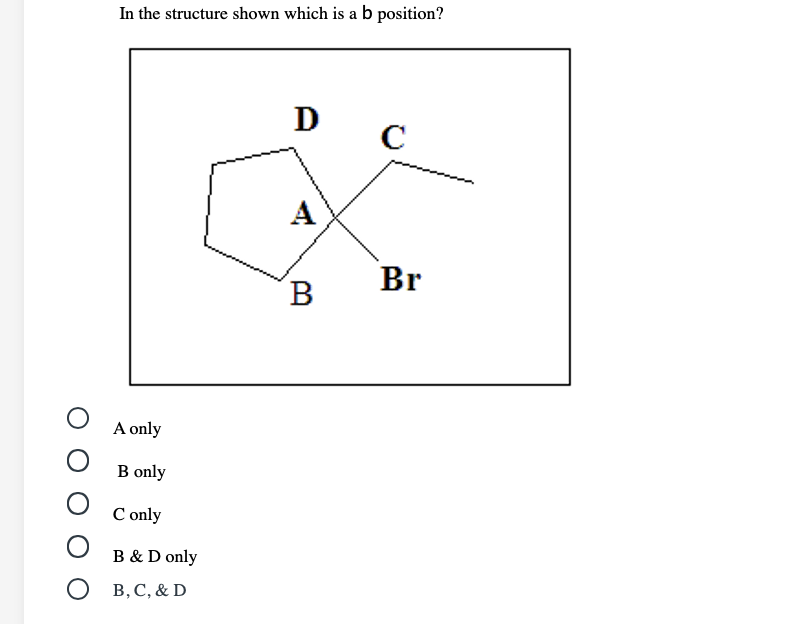 Solved In The Structure Shown Which Is A B Position? Br A | Chegg.com