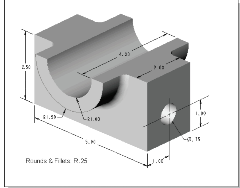 Solved Draw a 3-view orthographic (front, top and right side | Chegg.com