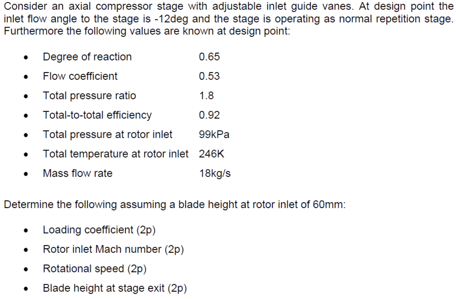 Solved Axial Compressor Stage, determine Loading | Chegg.com