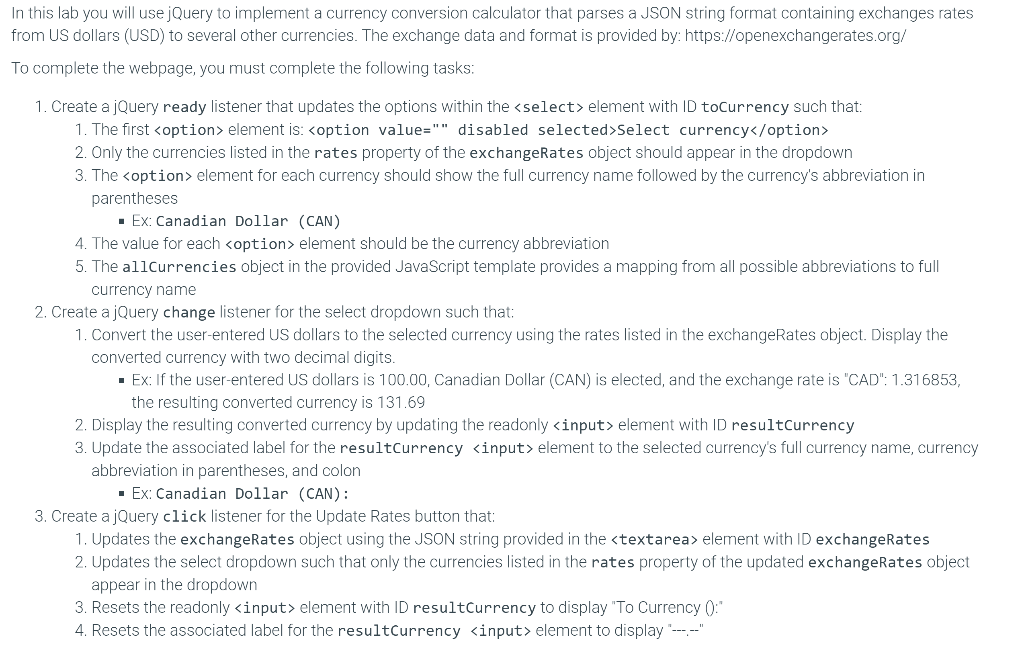 currency exchange data