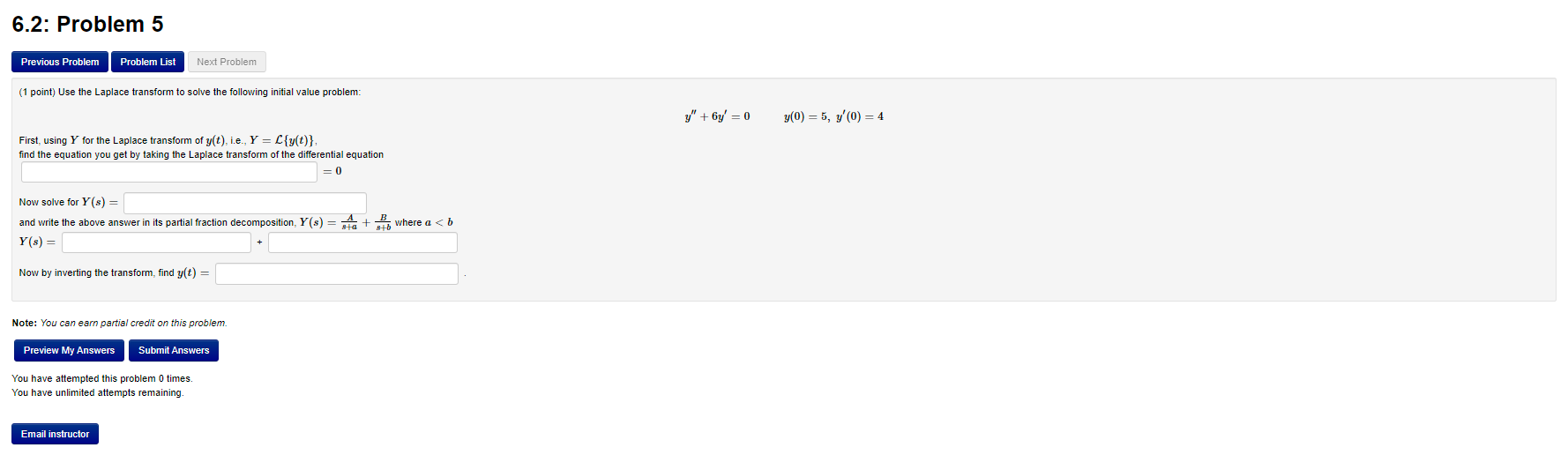 Solved Use the Laplace transform to solve the following | Chegg.com