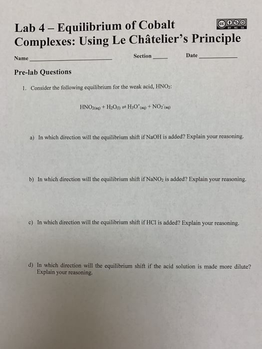 cobalt chloride le chatelier lab