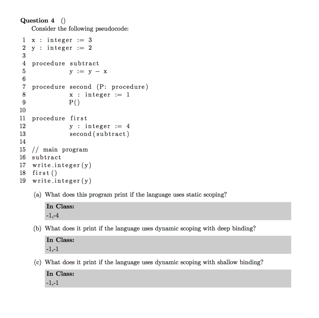 Solved Question 4 0 Consider The Following Pseudocode: 1 X : | Chegg.com