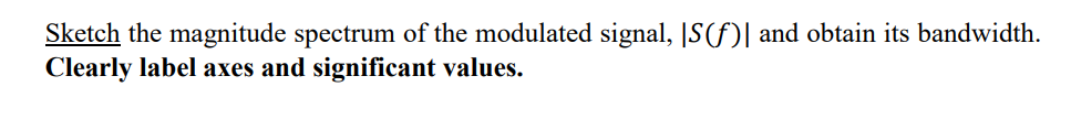 Solved Sketch the magnitude spectrum of the modulated | Chegg.com