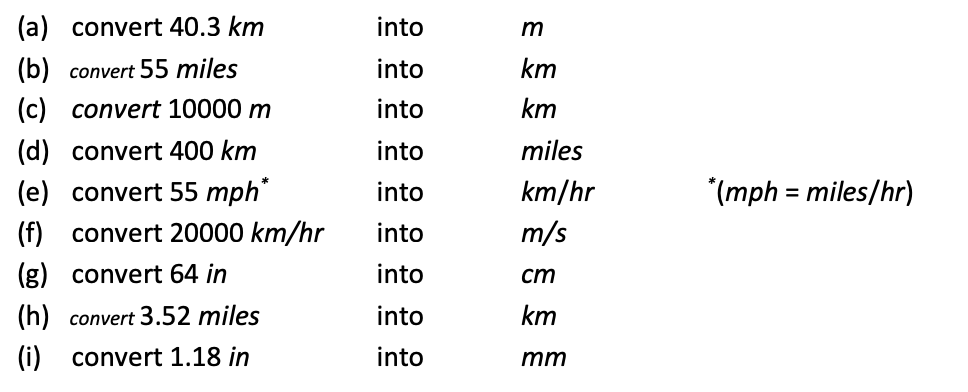 Solved into into into into a convert 40.3 km b convert