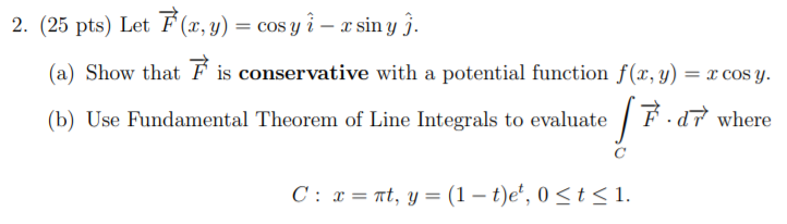 2 25 Pts Let X Y Cos Y I 2 Sin Y A Show Chegg Com