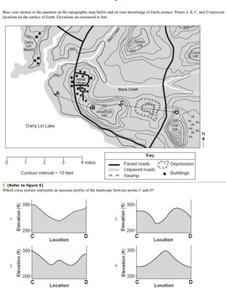 Solved Base Your Answer To The Question On The Topographic | Chegg.com