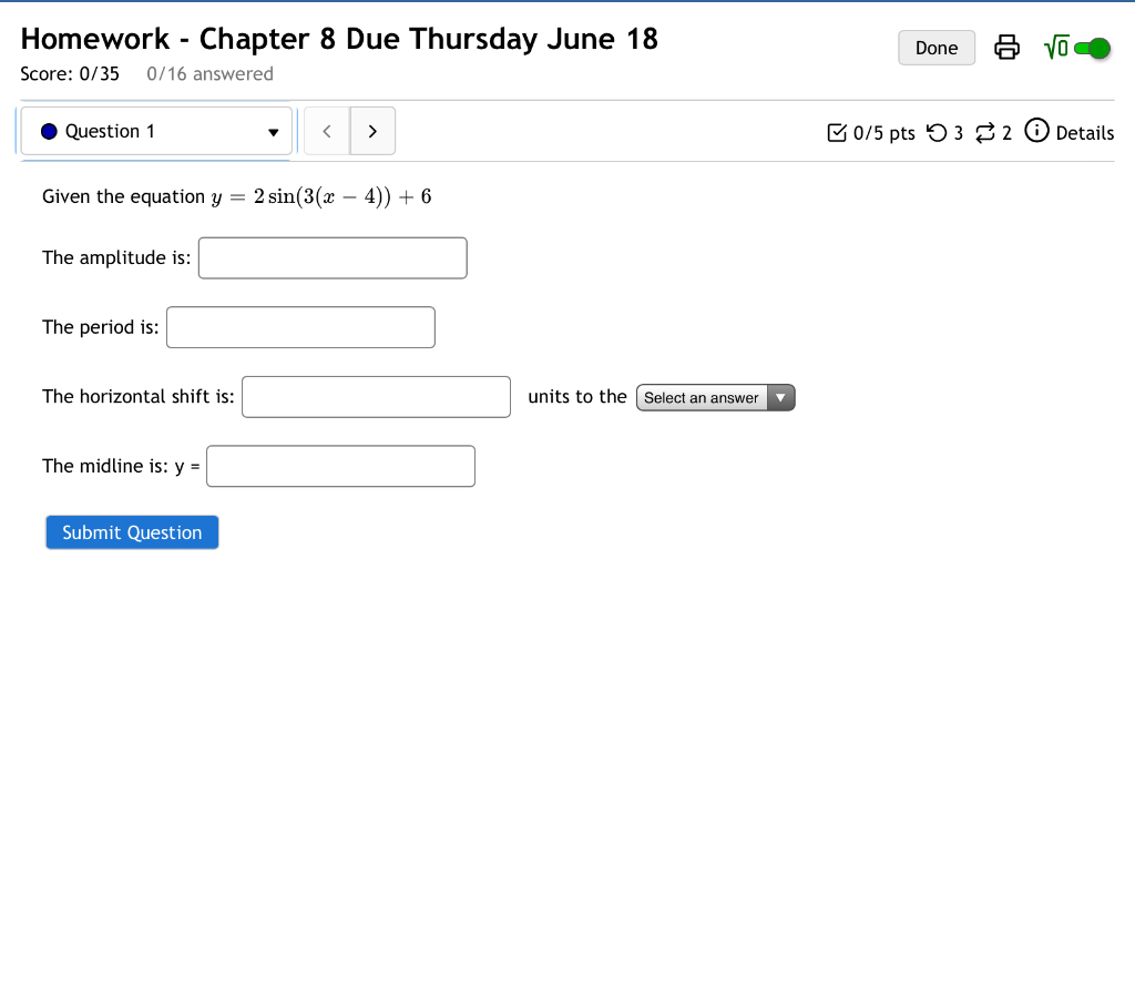 Solved Homework - Chapter 8 Due Thursday June 18 Done 6 Vo | Chegg.com