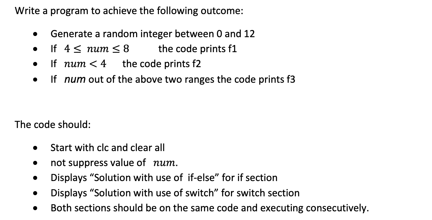 Solved Write a program to achieve the following outcome: | Chegg.com