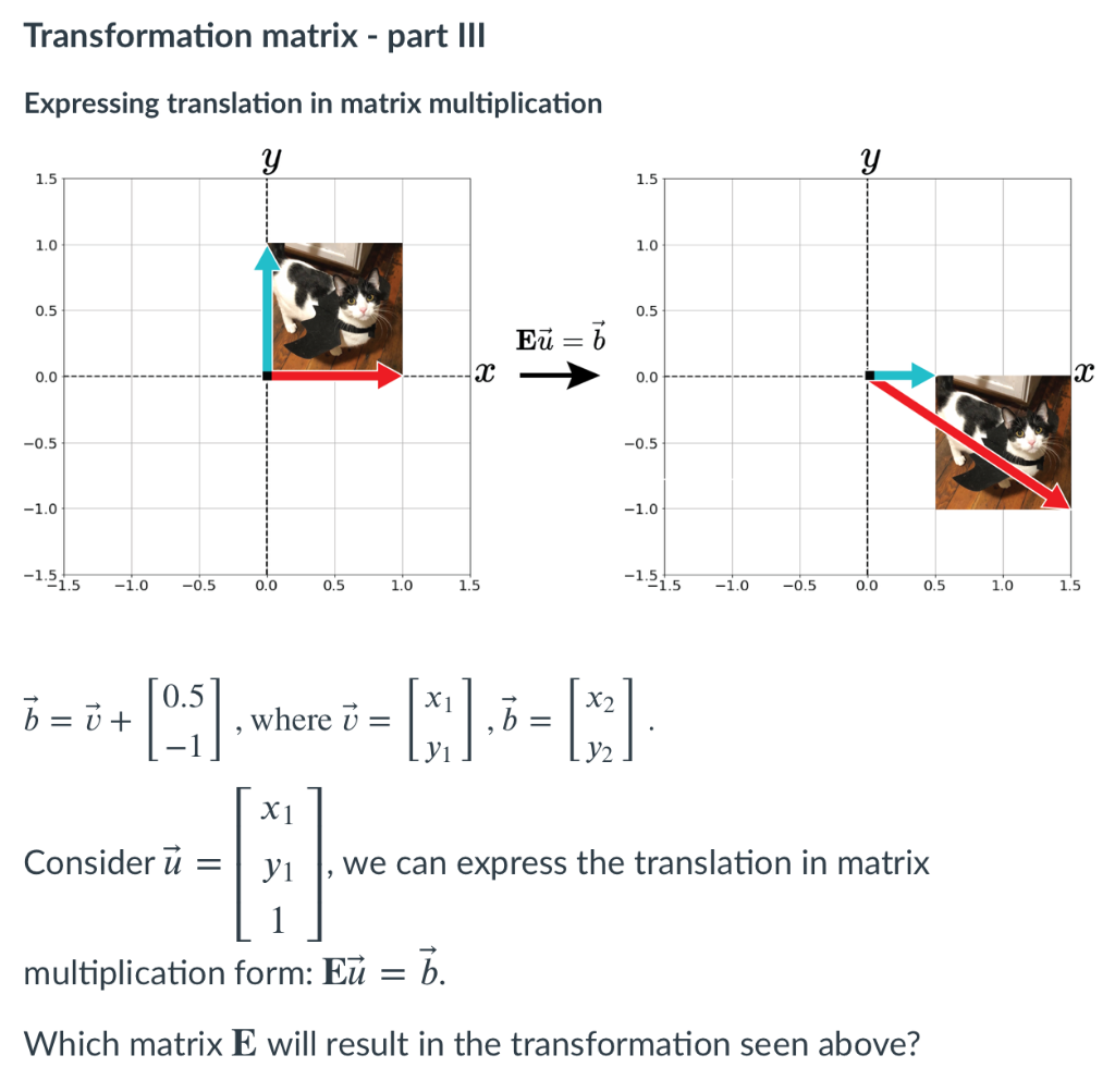 Solved Transformation matrix - part III Expressing | Chegg.com