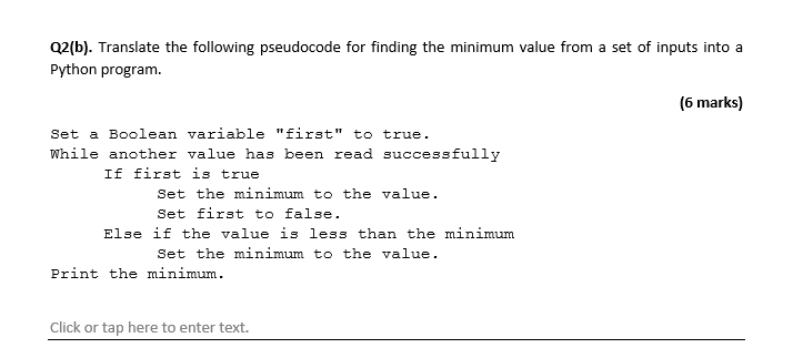 Solved 22(b). Translate the following pseudocode for finding | Chegg.com