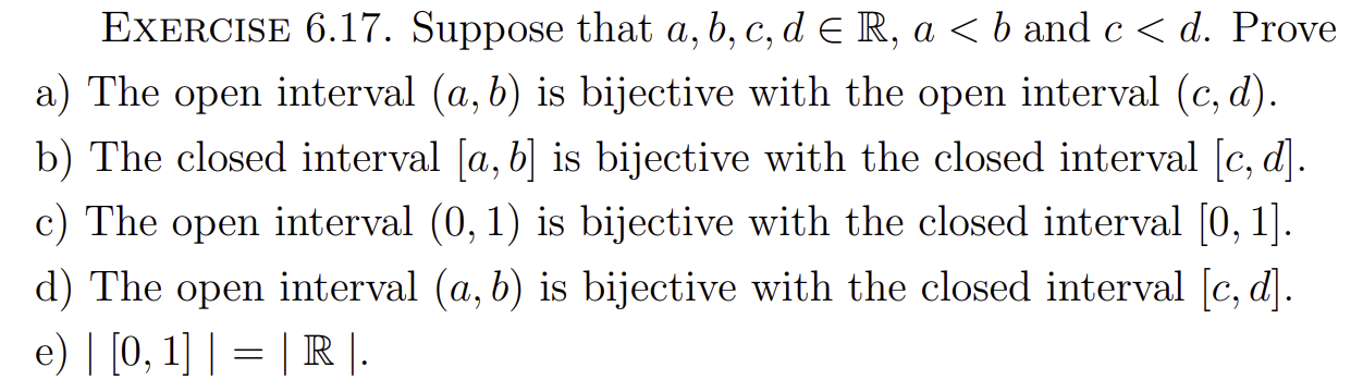 Solved ExERCISE 6.17. Suppose That A,b,c,d∈R,a | Chegg.com