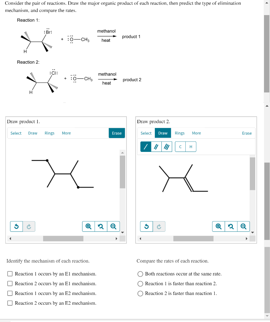 Solved Consider the pair of reactions. Draw the major