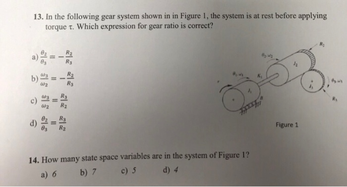 Solved 13. In the following gear system shown in in Figure | Chegg.com