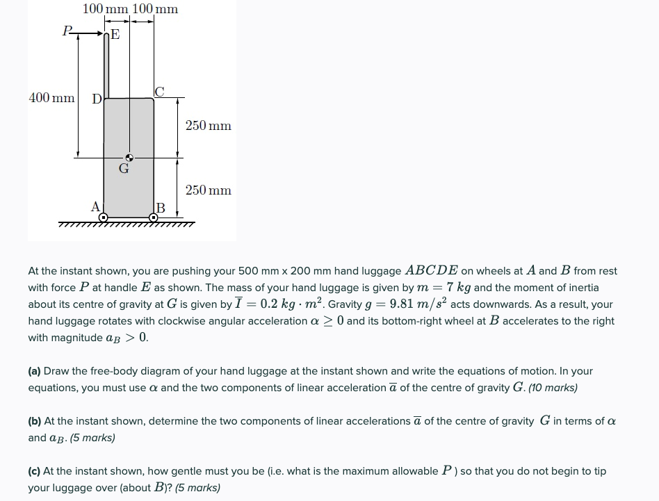 Solved 100 Mm 100 Mm P E 400 Mm D 250 Mm G 250 Mm A B At Chegg Com