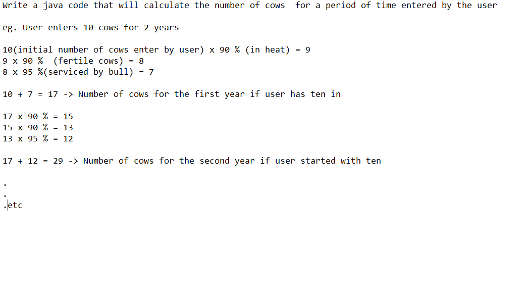 Solved Write a java code that will calculate the number of | Chegg.com