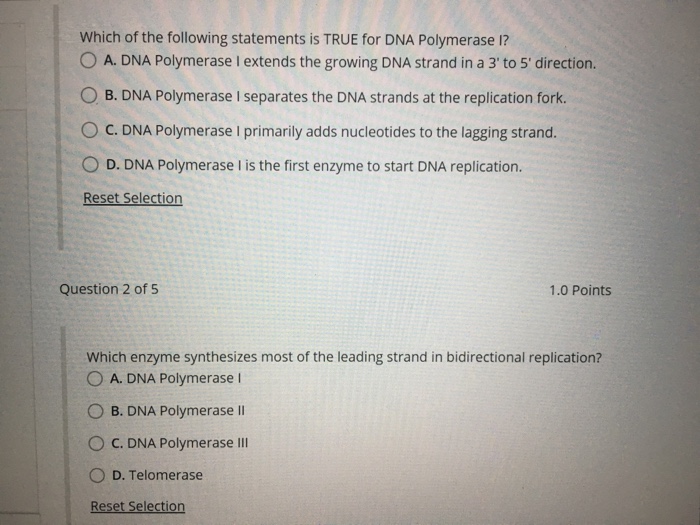 Solved Which of the following statements is TRUE for DNA
