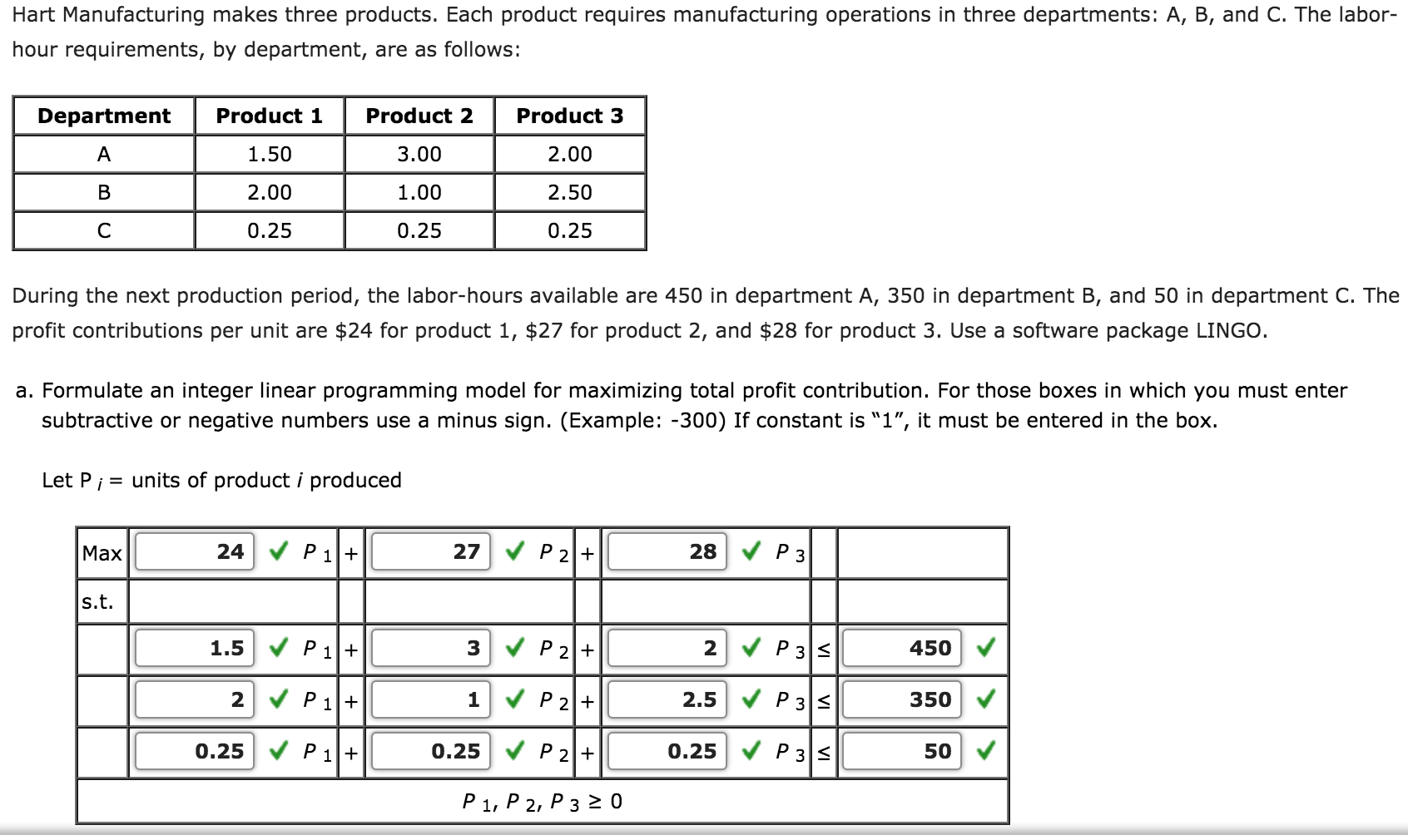 Solved Hart Manufacturing Makes Three Products. Each Product | Chegg.com