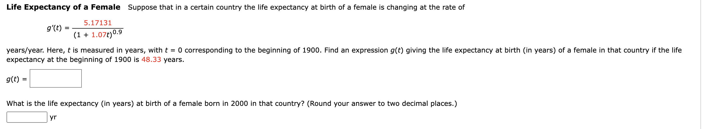 Solved Life Expectancy of a Female Suppose that in a certain | Chegg.com