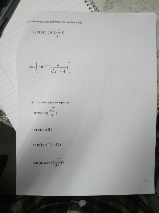Solved j write an equivalent expression that inwoles x only. | Chegg.com