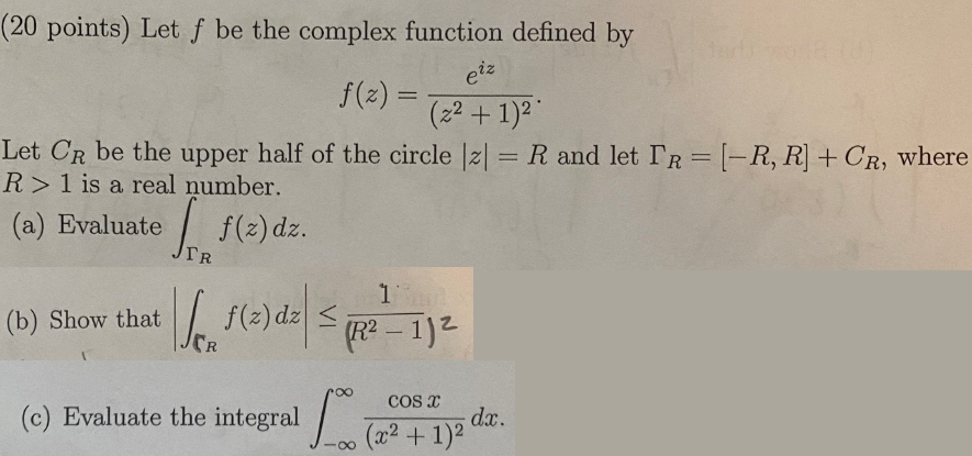 Solved (20 Points) Let F Be The Complex Function Defined By | Chegg.com