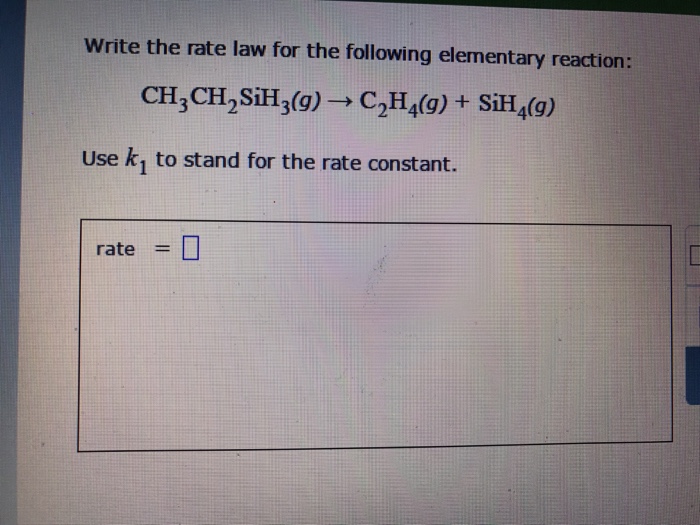 Solved Write the rate law for the following elementary Chegg