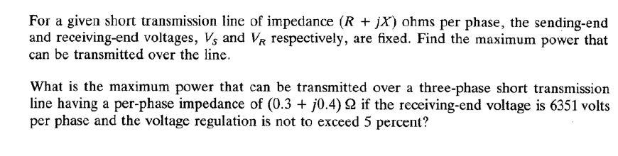 solved-for-a-given-short-transmission-line-of-impedance-r-chegg