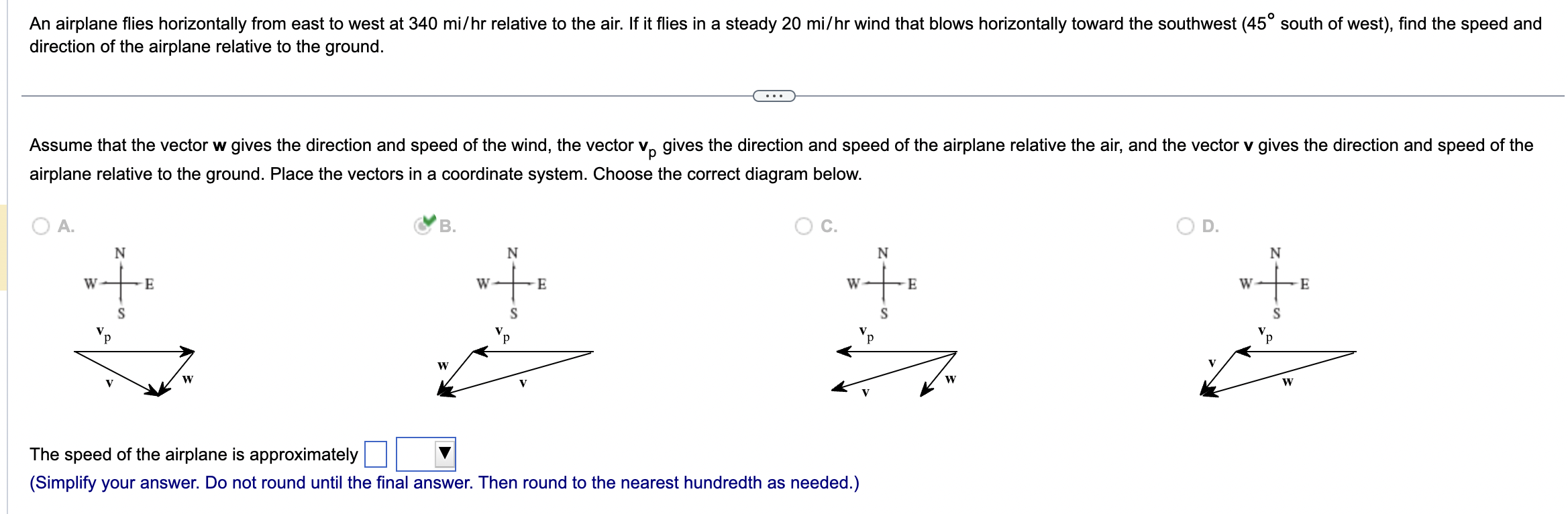 Solved An Airplane Flies Horizontally From East To West At | Chegg.com