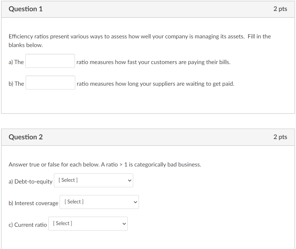 Solved Efficiency Ratios Present Various Ways To Assess How Chegg Com   PhpeTJTFx