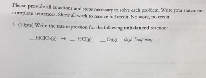 Solved Please provide all equations and steps necessary to | Chegg.com
