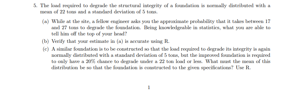 Solved 5. The load required to degrade the structural | Chegg.com