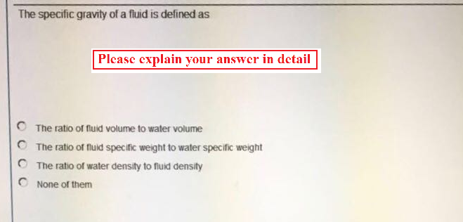 Solved The specific gravity of a fluid is defined as Please | Chegg.com