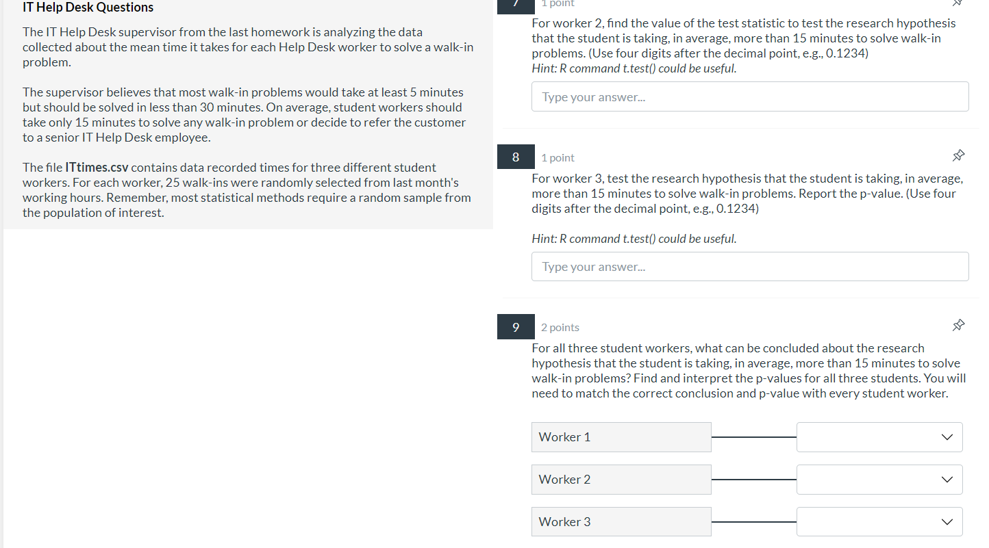 1 point IT Help Desk Questions The IT Help Desk