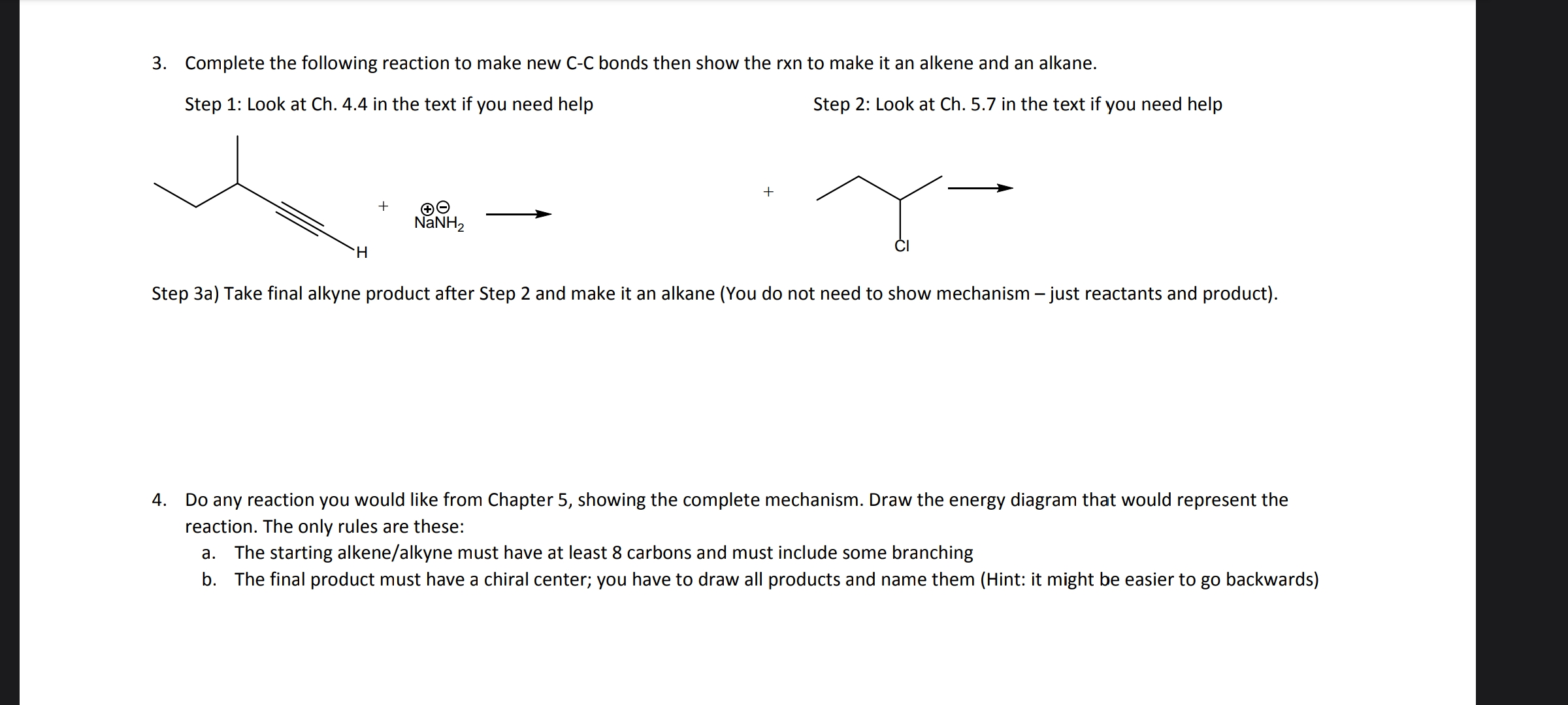 Solved 3. Complete the following reaction to make new C−C | Chegg.com