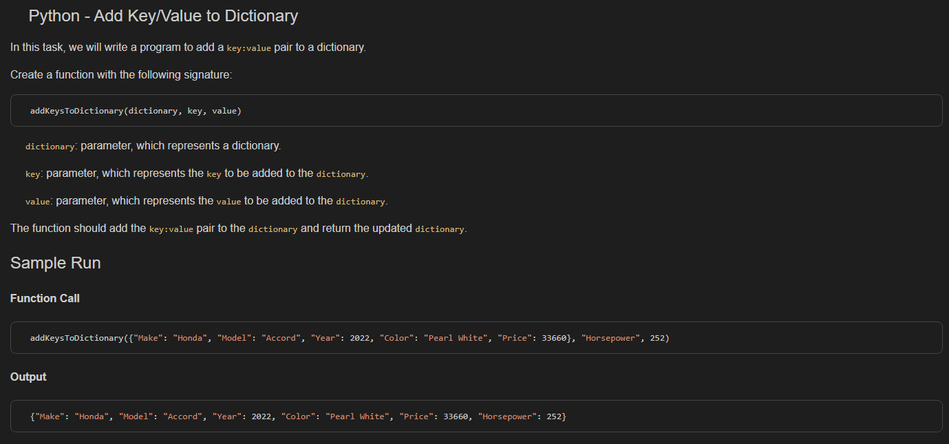 Solved Python Add Key Value To Dictionary In This Task We Chegg Com   Php41fQzc