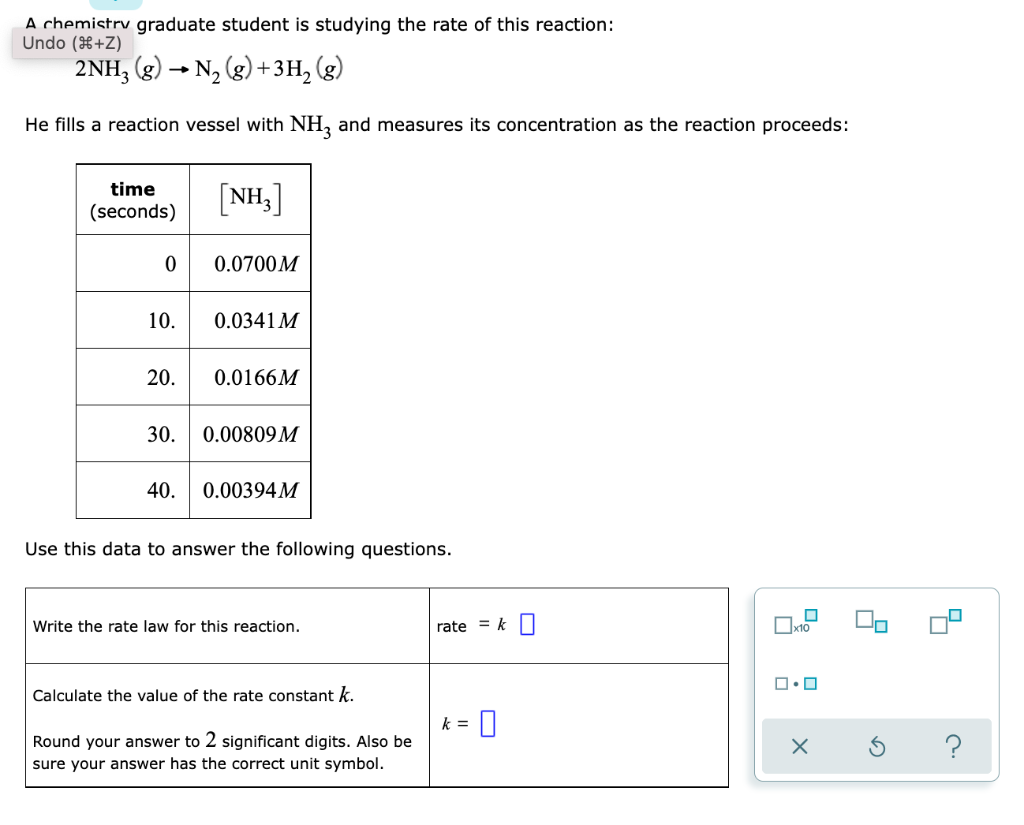 solved-a-chemistry-graduate-student-is-studying-the-rate-of-chegg