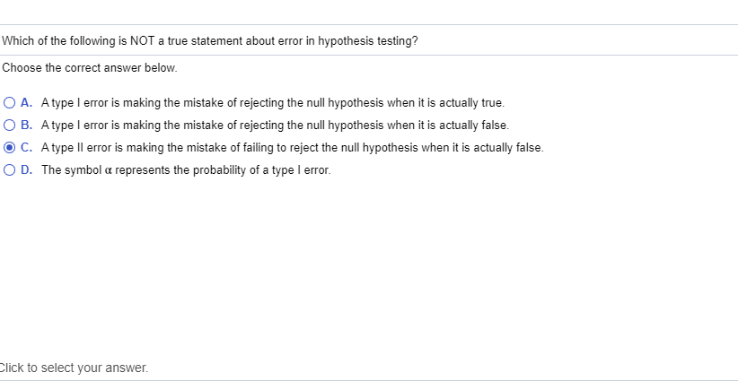 which statement about a hypothesis is not correct